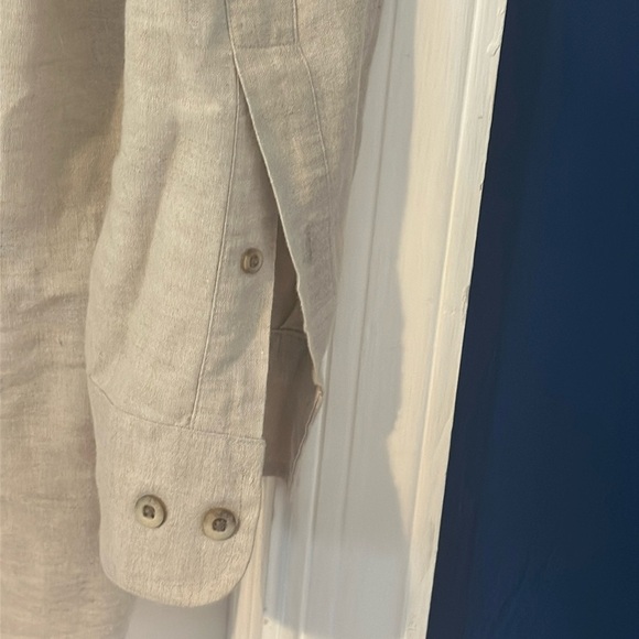 NWOT Men’s Greg Norman Tan Linen Blend Long Sleeve Button-down Size XXL - Picture 7 of 7
